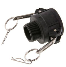 Camlock DN 40 (1 1/2'') Koppeling PolypropyleenR 1 1/4'' met buitendraad Type B MIL-C-27487