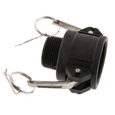 Camlock DN 40 (1 1/2'') Koppeling PolypropyleenR 1 1/4'' met buitendraad Type B MIL-C-27487