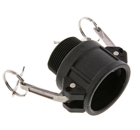 Camlock DN 40 (1 1/2'') Koppeling PolypropyleenR 1 1/2'' met buitendraad Type B MIL-C-27487