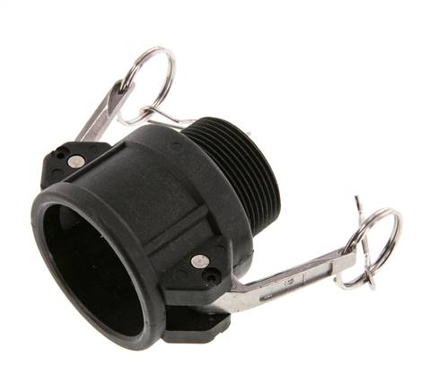 Camlock DN 40 (1 1/2'') Koppeling PolypropyleenR 1 1/2'' met buitendraad Type B MIL-C-27487