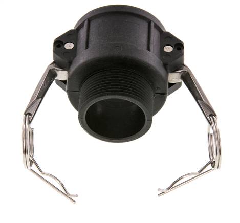 Camlock DN 40 (1 1/2'') Koppeling PolypropyleenR 1 1/2'' met buitendraad Type B MIL-C-27487