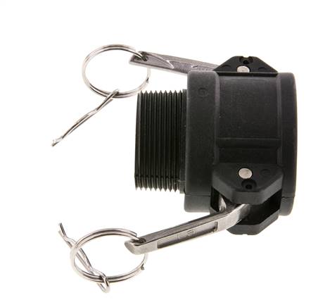 Camlock DN 40 (1 1/2'') Koppeling PolypropyleenR 1 1/2'' met buitendraad Type B MIL-C-27487