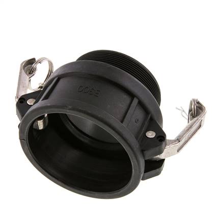 Camlock DN 75 (3'') Koppeling PolypropyleenR 3'' met buitendraad Type B MIL-C-27487