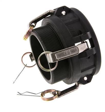 Camlock DN 90 (4'') Koppeling PolypropyleenR 4'' met buitendraad Type B MIL-C-27487