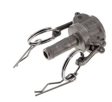 Camlock DN 15 (1/2'') Koppeling RVS met slangpilaar (13 mm) Type C MIL-C-27487