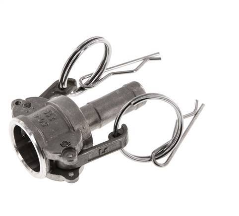 Camlock DN 15 (1/2'') Koppeling RVS met slangpilaar (13 mm) Type C MIL-C-27487