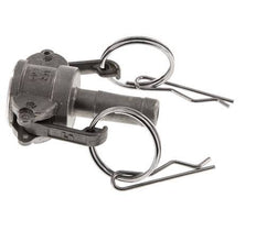 Camlock DN 15 (1/2'') Koppeling RVS met slangpilaar (13 mm) Type C MIL-C-27487