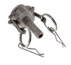 Camlock DN 15 (1/2'') Koppeling RVS met slangpilaar (13 mm) Type C MIL-C-27487