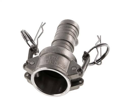 Camlock DN 25 (1'') Koppeling RVS met slangpilaar (25 mm) Type C MIL-C-27487