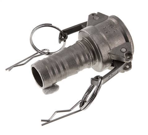 Camlock DN 25 (1'') Koppeling RVS met slangpilaar (25 mm) Type C MIL-C-27487