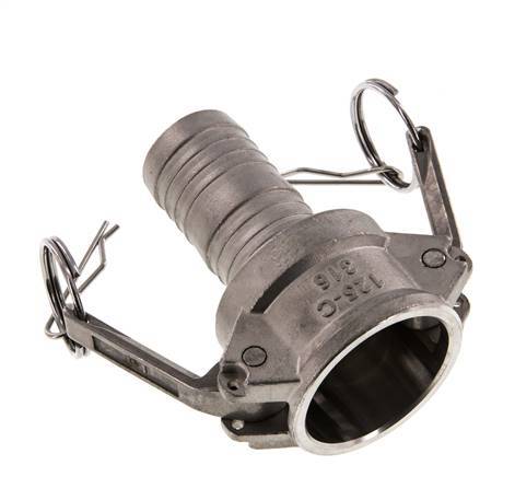 Camlock DN 32 (1 1/4'') Koppeling RVS met slangpilaar (32 mm) Type C MIL-C-27487
