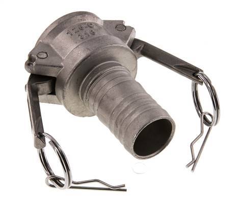 Camlock DN 32 (1 1/4'') Koppeling RVS met slangpilaar (32 mm) Type C MIL-C-27487