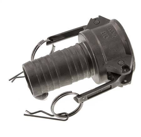 Camlock DN 40 (1 1/2'') Koppeling RVS met slangpilaar (38 mm) Type C MIL-C-27487