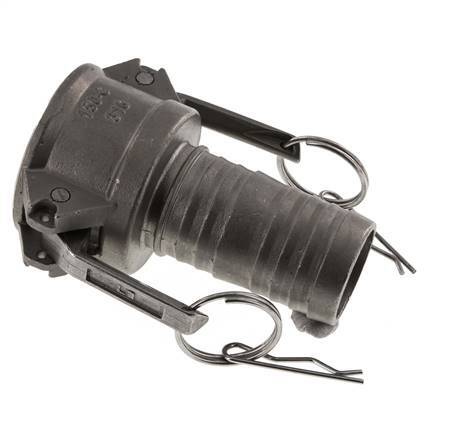 Camlock DN 40 (1 1/2'') Koppeling RVS met slangpilaar (38 mm) Type C MIL-C-27487