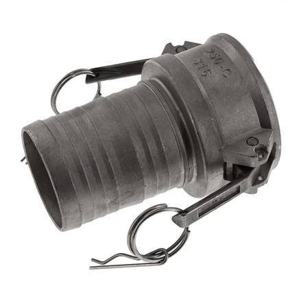 Camlock DN 60 (2 1/2'') Koppeling RVS met slangpilaar (63 mm) Type C MIL-C-27487