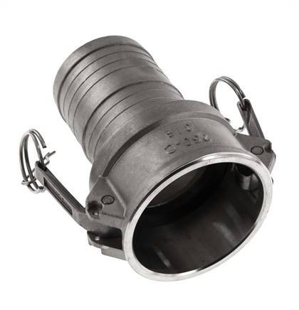 Camlock DN 60 (2 1/2'') Koppeling RVS met slangpilaar (63 mm) Type C MIL-C-27487