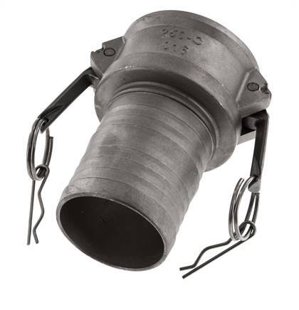 Camlock DN 60 (2 1/2'') Koppeling RVS met slangpilaar (63 mm) Type C MIL-C-27487