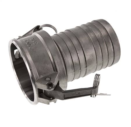 Camlock DN 75 (3'') Koppeling RVS met slangpilaar (75 mm) Type C MIL-C-27487