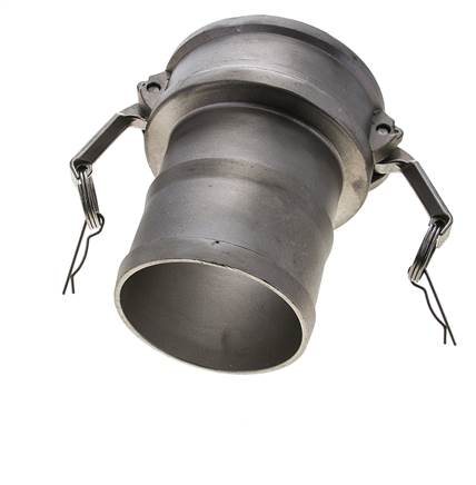 Camlock DN 140 (6'') Koppeling RVS met slangpilaar (150 mm) Type C MIL-C-27487