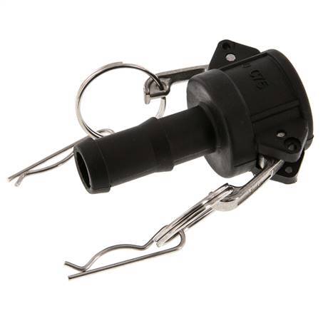 Camlock DN 20 (3/4'') Koppeling Polypropyleen met slangpilaar (19 mm) Type C MIL-C-27487