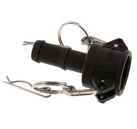 Camlock DN 20 (3/4'') Koppeling Polypropyleen met slangpilaar (19 mm) Type C MIL-C-27487