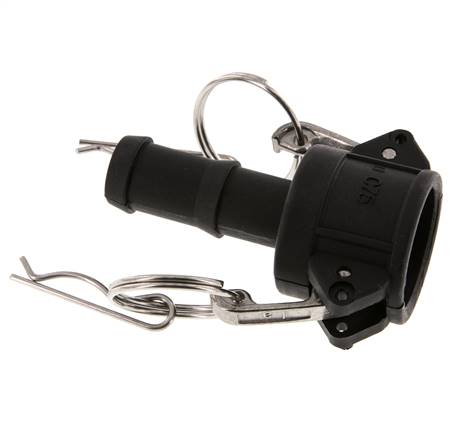 Camlock DN 20 (3/4'') Koppeling Polypropyleen met slangpilaar (19 mm) Type C MIL-C-27487