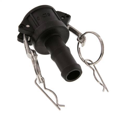 Camlock DN 20 (3/4'') Koppeling Polypropyleen met slangpilaar (19 mm) Type C MIL-C-27487