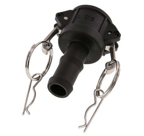 Camlock DN 20 (3/4'') Koppeling Polypropyleen met slangpilaar (19 mm) Type C MIL-C-27487
