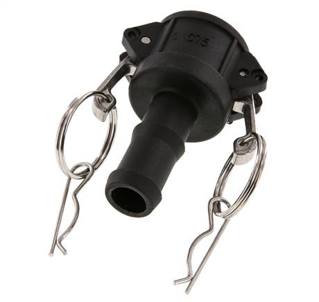 Camlock DN 20 (3/4'') Koppeling Polypropyleen met slangpilaar (19 mm) Type C MIL-C-27487