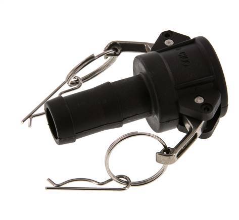 Camlock DN 25 (1'') Koppeling Polypropyleen met slangpilaar (25 mm) Type C MIL-C-27487