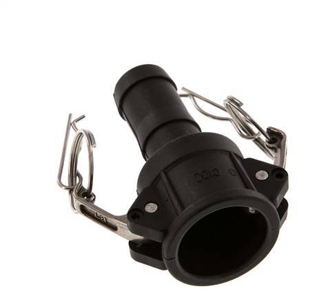 Camlock DN 25 (1'') Koppeling Polypropyleen met slangpilaar (25 mm) Type C MIL-C-27487