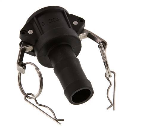 Camlock DN 25 (1'') Koppeling Polypropyleen met slangpilaar (25 mm) Type C MIL-C-27487
