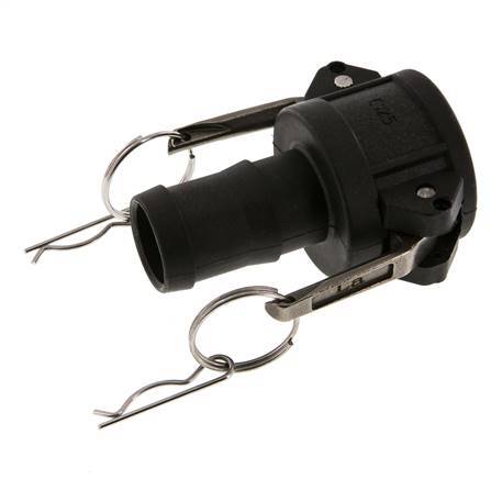Camlock DN 32 (1 1/4'') Koppeling Polypropyleen met slangpilaar (32 mm) Type C MIL-C-27487