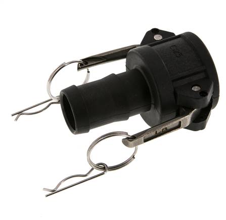 Camlock DN 32 (1 1/4'') Koppeling Polypropyleen met slangpilaar (32 mm) Type C MIL-C-27487