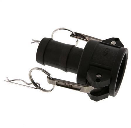 Camlock DN 32 (1 1/4'') Koppeling Polypropyleen met slangpilaar (32 mm) Type C MIL-C-27487