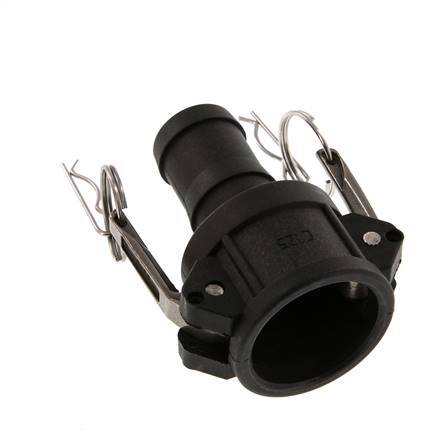 Camlock DN 32 (1 1/4'') Koppeling Polypropyleen met slangpilaar (32 mm) Type C MIL-C-27487