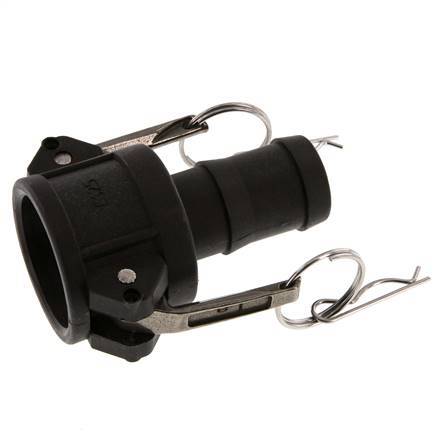 Camlock DN 32 (1 1/4'') Koppeling Polypropyleen met slangpilaar (32 mm) Type C MIL-C-27487