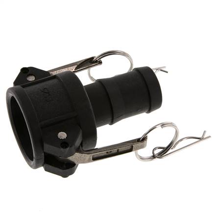 Camlock DN 32 (1 1/4'') Koppeling Polypropyleen met slangpilaar (32 mm) Type C MIL-C-27487