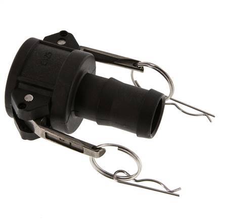 Camlock DN 32 (1 1/4'') Koppeling Polypropyleen met slangpilaar (32 mm) Type C MIL-C-27487