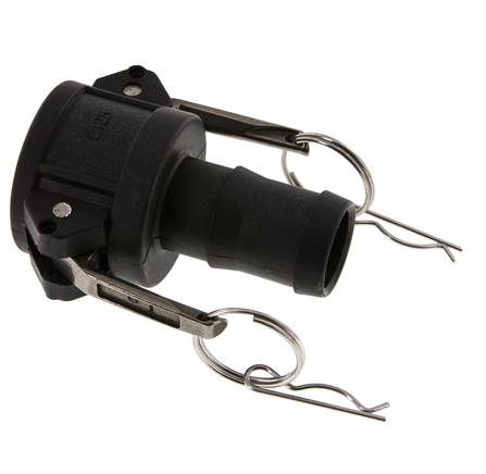 Camlock DN 32 (1 1/4'') Koppeling Polypropyleen met slangpilaar (32 mm) Type C MIL-C-27487