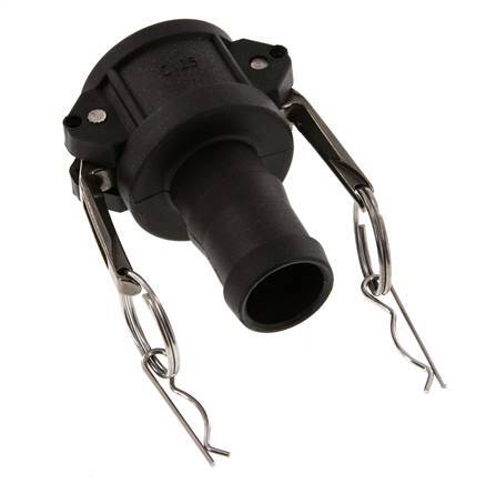 Camlock DN 32 (1 1/4'') Koppeling Polypropyleen met slangpilaar (32 mm) Type C MIL-C-27487
