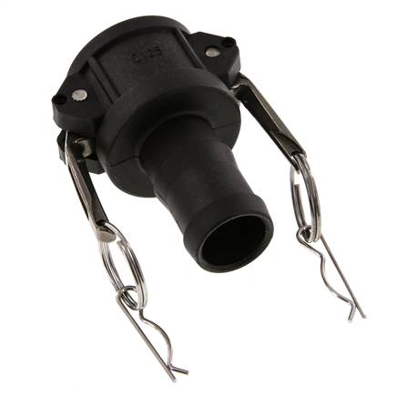 Camlock DN 32 (1 1/4'') Koppeling Polypropyleen met slangpilaar (32 mm) Type C MIL-C-27487