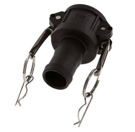 Camlock DN 32 (1 1/4'') Koppeling Polypropyleen met slangpilaar (32 mm) Type C MIL-C-27487