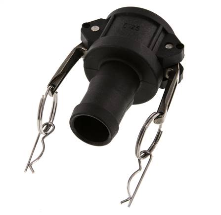 Camlock DN 32 (1 1/4'') Koppeling Polypropyleen met slangpilaar (32 mm) Type C MIL-C-27487