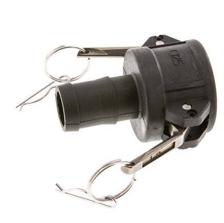 Camlock DN 40 (1 1/2'') Koppeling Polypropyleen met slangpilaar (32 mm) Type C MIL-C-27487