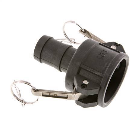 Camlock DN 40 (1 1/2'') Koppeling Polypropyleen met slangpilaar (32 mm) Type C MIL-C-27487