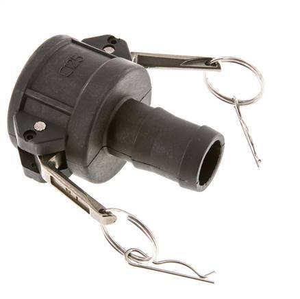 Camlock DN 40 (1 1/2'') Koppeling Polypropyleen met slangpilaar (32 mm) Type C MIL-C-27487