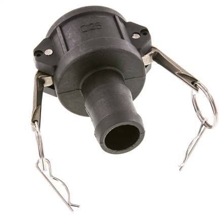 Camlock DN 40 (1 1/2'') Koppeling Polypropyleen met slangpilaar (32 mm) Type C MIL-C-27487