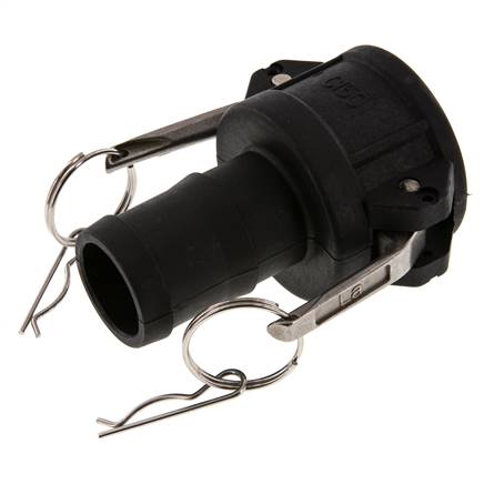 Camlock DN 40 (1 1/2'') Koppeling Polypropyleen met slangpilaar (38 mm) Type C MIL-C-27487
