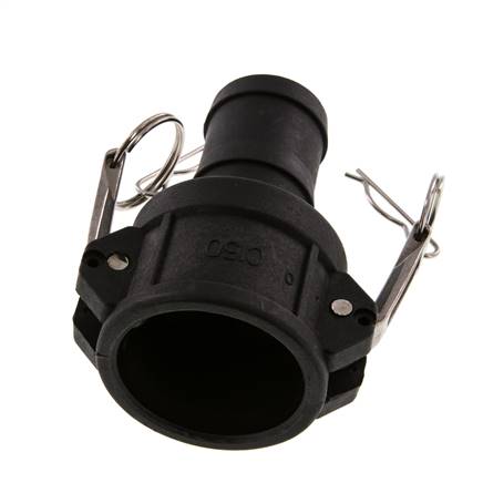 Camlock DN 40 (1 1/2'') Koppeling Polypropyleen met slangpilaar (38 mm) Type C MIL-C-27487